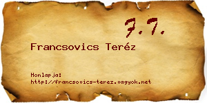 Francsovics Teréz névjegykártya